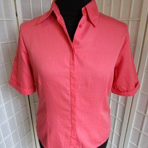 Coral Button Up